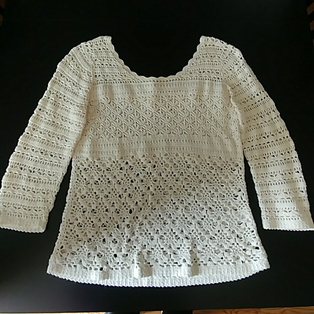 Cream Crocheted Sweater